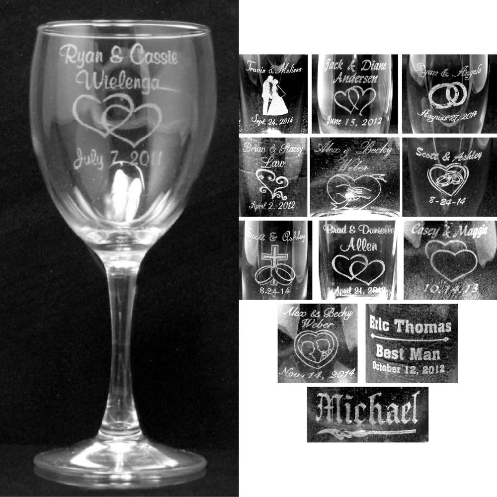 fein engraved wine glasses for wedding favors fotos brautkleider
